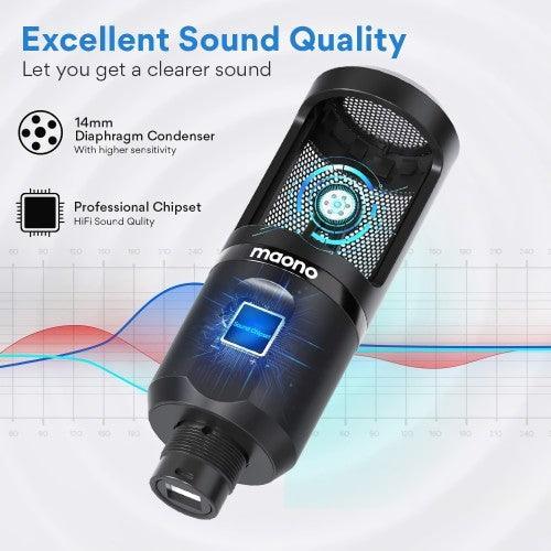 MAONO USB Computer Microphone with Mic Gain Knob, Condenser Recording Mic for PC, Gaming, Streaming, Podcasts - AU-PM461TR - Toytexx MAONO USB Computer Microphone with Mic Gain Knob, Condenser Recording Mic for PC, Gaming, Streaming, Podcasts - AU-PM461TR - Toytexx